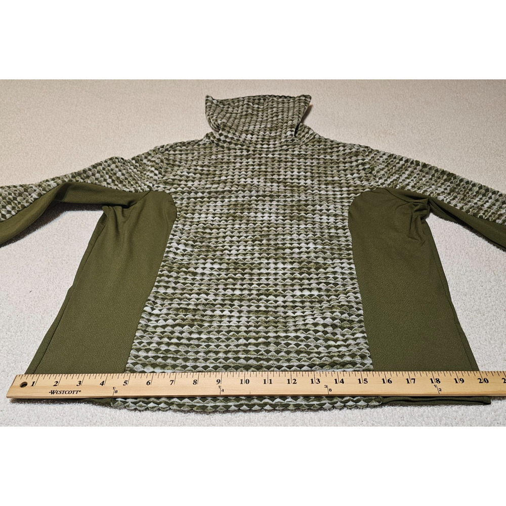 Nike Pro Hyperwarm Women's XL Olive Green Mock Neck Brushed Training Pullover - Picture 8 of 12